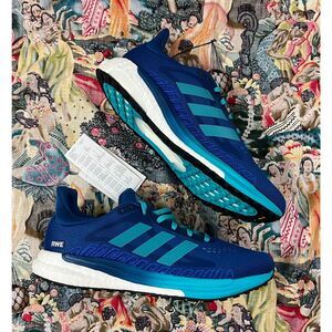 NIB NWT Adidas Womens Blue Running Sneakers Solar Glide 3 RWE Sz 7 1/2
